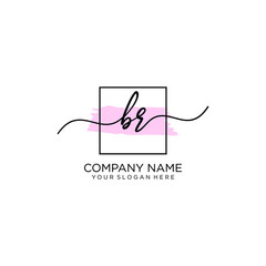 Fototapeta premium BR initial Handwriting logo vector templates