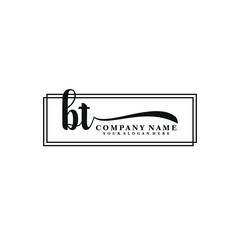 BT initial Handwriting logo vector templates