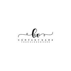 BV initial Handwriting logo vector templates