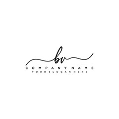 BV initial Handwriting logo vector templates