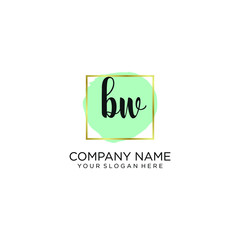 BW initial Handwriting logo vector templates