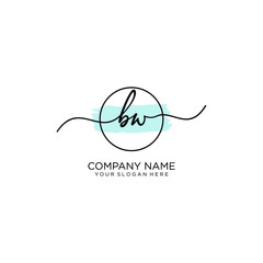 BW initial Handwriting logo vector templates