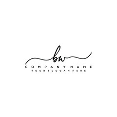 Obraz premium BW initial Handwriting logo vector templates