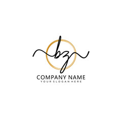 BZ initial Handwriting logo vector templates