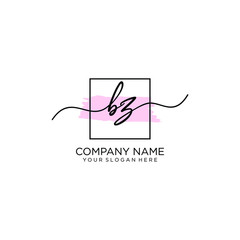 BZ initial Handwriting logo vector templates