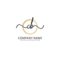 CB initial Handwriting logo vector templates