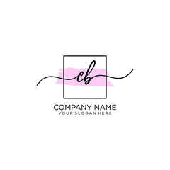 CB initial Handwriting logo vector templates