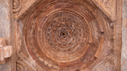 ceiling inside a building at qutub minar complex in delhi