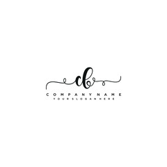 CB initial Handwriting logo vector templates