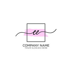 CE initial Handwriting logo vector templates