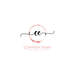 CE initial Handwriting logo vector templates