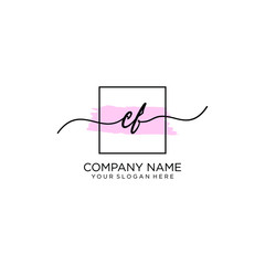 CF initial Handwriting logo vector templates