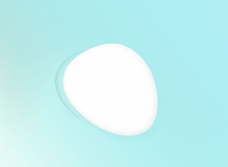 Empty white ellipse rounded shaped mock up on blue background