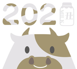 年賀状：年賀状　2021年　西暦　2021　丑　丑年　模様　和風　和柄　和　テンプレート　イラスト