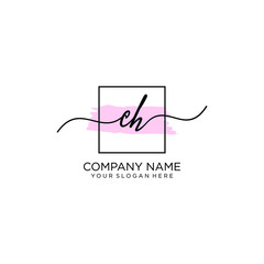 CH initial Handwriting logo vector templates