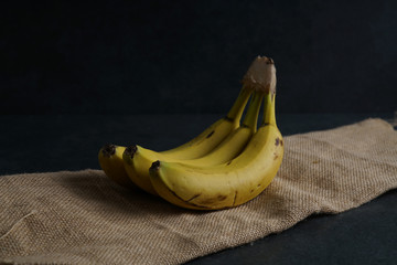 Banana on dark background stock photo