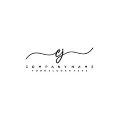 CJ initial Handwriting logo vector templates