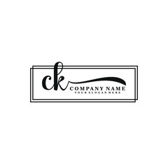 Fototapeta premium CK initial Handwriting logo vector templates