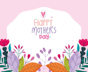 happy mothers day, flowers invitation brochure decorative card