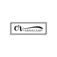 CR initial Handwriting logo vector templates
