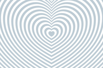 Creative art pattern of a hypnotizing heart. Futuristic minimal stripes ornament. Optical illusion of movement for a screensaver.