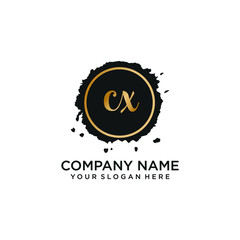 CX initial Handwriting logo vector templates