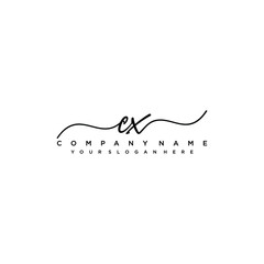 CX initial Handwriting logo vector templates