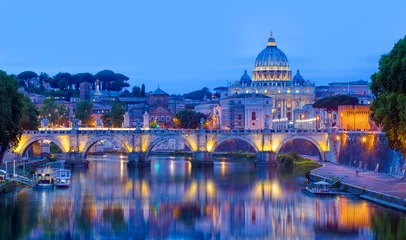 Deurstickers St Peter Cathedral at twilight blue hour - Rome, Italy © muratart