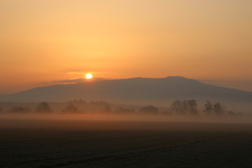 sunrise in the mountains