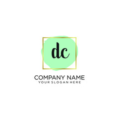 DC initial Handwriting logo vector templates