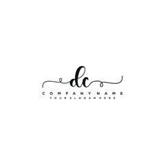 DC initial Handwriting logo vector templates