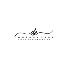 DE initial Handwriting logo vector templates
