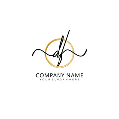 Obraz premium DF initial Handwriting logo vector templates