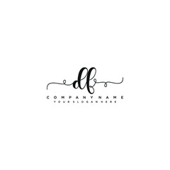 DF initial Handwriting logo vector templates