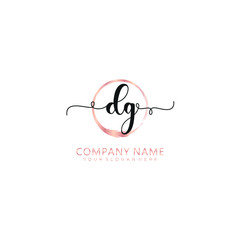DG initial Handwriting logo vector templates