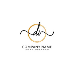 Obraz premium DI initial Handwriting logo vector templates