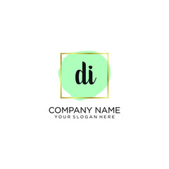 DI initial Handwriting logo vector templates