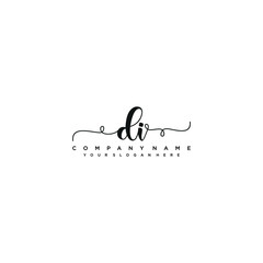 DI initial Handwriting logo vector templates