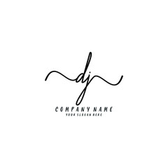 DJ initial Handwriting logo vector templates