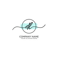Obraz premium DL initial Handwriting logo vector templates