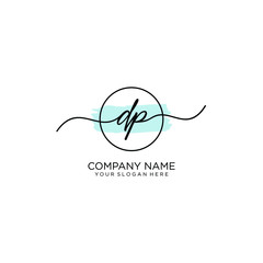 DP initial Handwriting logo vector templates