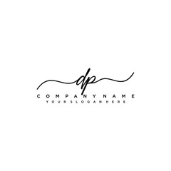DP initial Handwriting logo vector templates