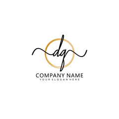 Obraz premium DQ initial Handwriting logo vector templates