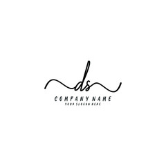 DS initial Handwriting logo vector templates