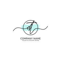 Fototapeta premium DT initial Handwriting logo vector templates