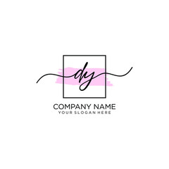 Obraz premium DY initial Handwriting logo vector templates