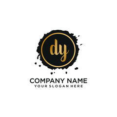 DY initial Handwriting logo vector templates