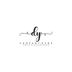DY initial Handwriting logo vector templates