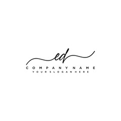 ED initial Handwriting logo vector templates