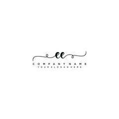 EE initial Handwriting logo vector templates